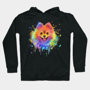 Pomeranian Dog Splash Art Hoodie